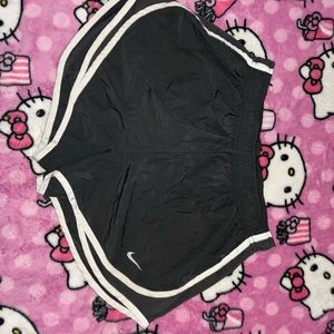 Nike Black Athletic Shorts with White Stripes